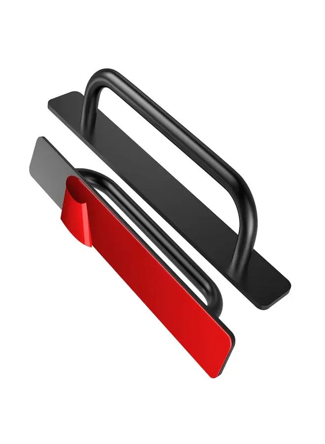 Black No Drill Adhesive Door Handles 18cm Stainless Steel Stick On For Glass Cabinet Wardrobe Drawer - Image 2