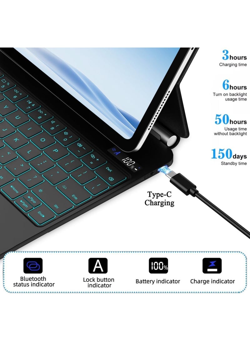 Muzz Magic Keyboard for iPad Pro 13 inch M5/M4 (2025/2024), Keyboard Case for iPad Pro 13" with Magnetic Floating Stand, Power Digital Display, Multi-Touch Trackpad, With Backlight - Image 5