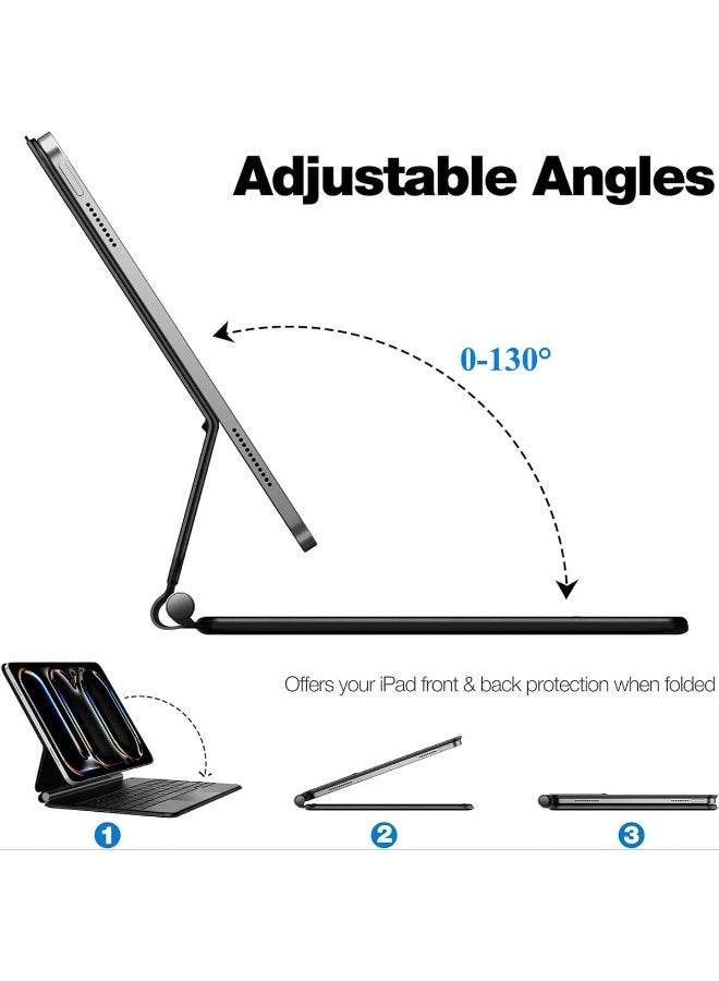 Muzz Magic Keyboard for iPad Pro 13 inch M5/M4 (2025/2024), Keyboard Case for iPad Pro 13" with Magnetic Floating Stand, Power Digital Display, Multi-Touch Trackpad, With Backlight - Image 2