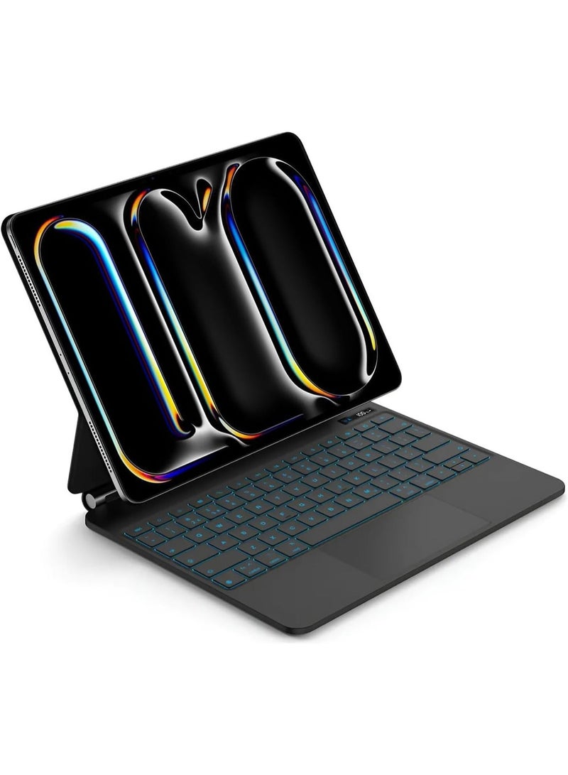 Muzz Magic Keyboard for iPad Pro 13 inch M5/M4 (2025/2024), Keyboard Case for iPad Pro 13" with Magnetic Floating Stand, Power Digital Display, Multi-Touch Trackpad, With Backlight - Image 1