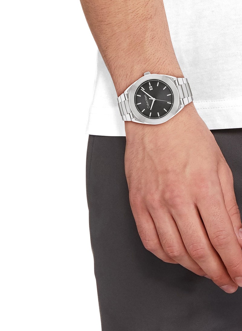 CALVIN KLEIN ساعة يد كاجوال اسنشالز للرجال من الستانلس ستيل - 25200196 - Image 4