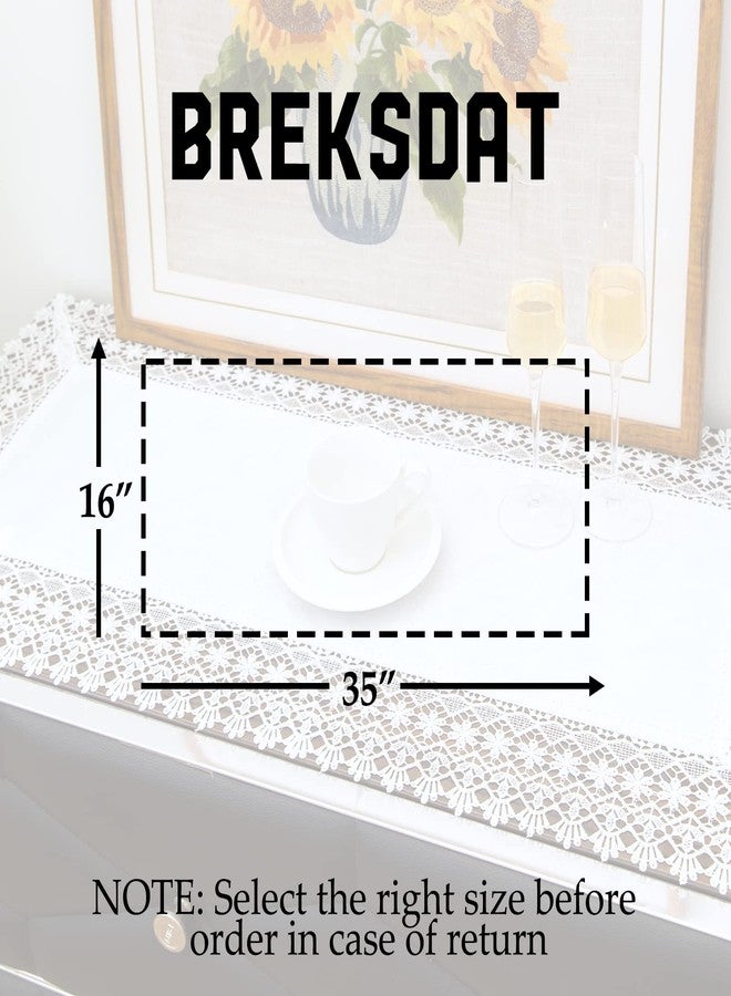 BrekSdat lace Premium Farmhouse Tablecloth Waterproof OilProof SpillProof AntiShrink Soft Wrinkle Resistant Decorative Fabric Kitchen Dinning Party Wedding Banquet (Florrie-white, 40 * 90cm) - Image 5
