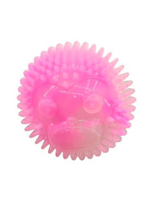 Pets Face Shape Spike Ball - Glow In Night Squeaky Sound 3.5 Inch Radium Glowing Interactive Toy, Teeth Cleaning Ball For Puppies And Dogs - Image 1