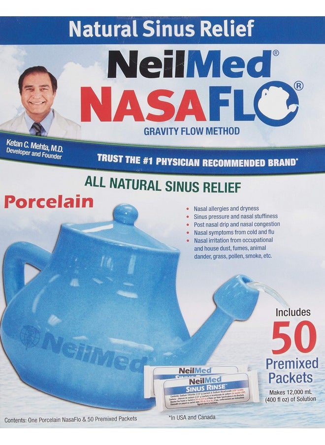 NeilMed Nasaflo Porcelain Neti Pot, 50 Count (packaging may vary) - pzsku/ZFC91EE468232783D740EZ/45/_/1736426226/6e664d12-5eba-4a6d-8a4a-7bf01684e714