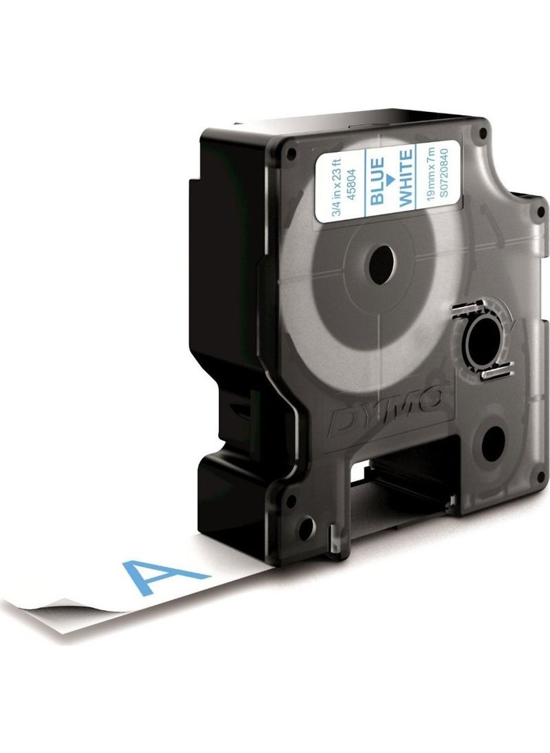 PRINTPEN - Dymo D1 Series White Label Blue 45804 19Mmx7M Ribbon - Image 1