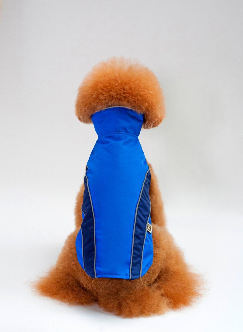 A pet dog wears a coat and a hat Blue - Image 3