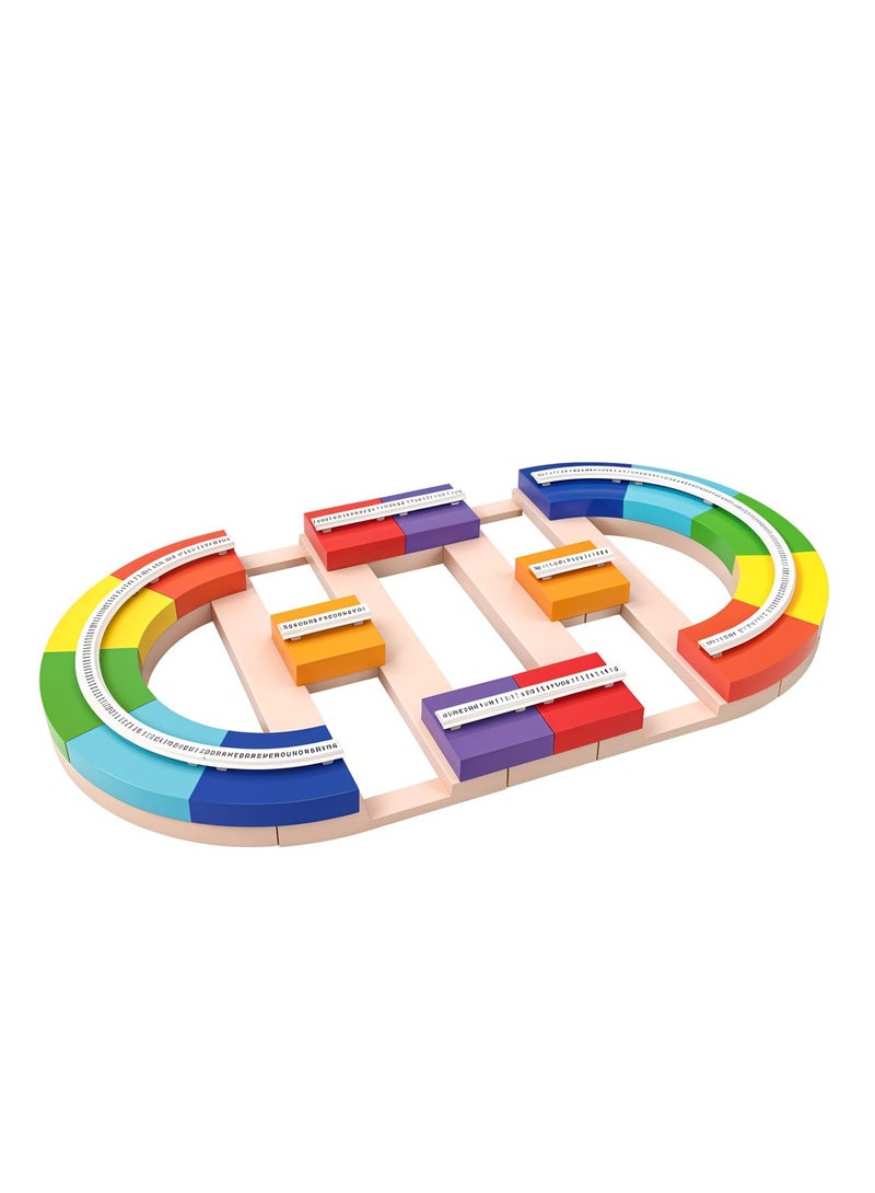 Mechanical Dinosaur Block Track Set for Kids , 21 Piece DIY Puzzle Race Track Toy with Brilliant Lights , Fun Competitive Track Play for Boys & Girls Ages 3+ , Educational Toy for Quick Thinking & Imagination Building - Image 4