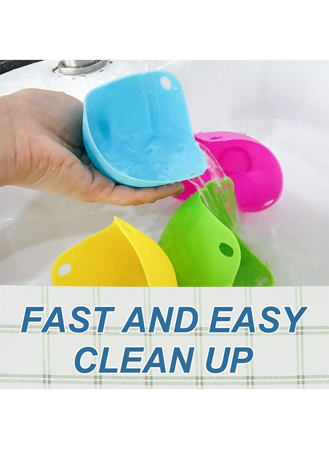 Egg Poacher Cups, Egg Boiler Mold Cup, Silicone Egg Poachers, Egg Poaching Cups with Ring Standers, Poached Egg Cups for Microwave Air Fryer Stovetop Egg Cooking, Non-Stick BPA-Free, Set Of 4  - Image 4