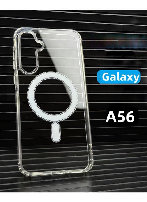جراب حماية Magsafe لهاتف Samsung Galaxy A56، غطاء واقٍ مقاوم للصدمات شفاف