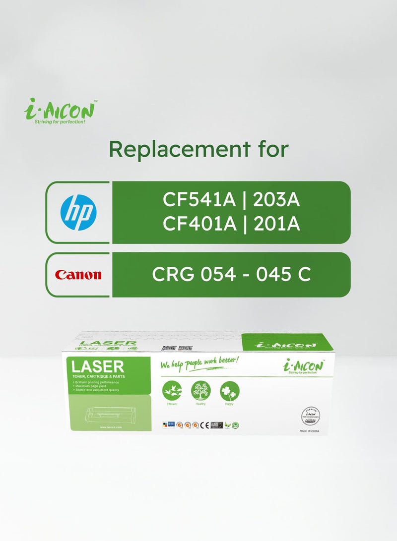 i-Aicon Compatible Laser Toner Cyan (HP CF541A | 203A / CF401A | 201A / Canon 054/045) - Image 2