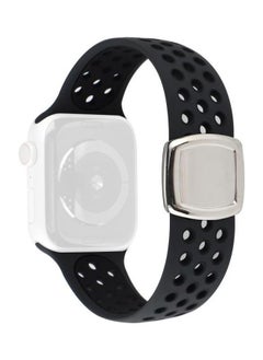 PROMASS Double Colour Silicone Replacement Watchbands For Series 7/6/SE/5/4/3/2/1 42/44/45mm Black 