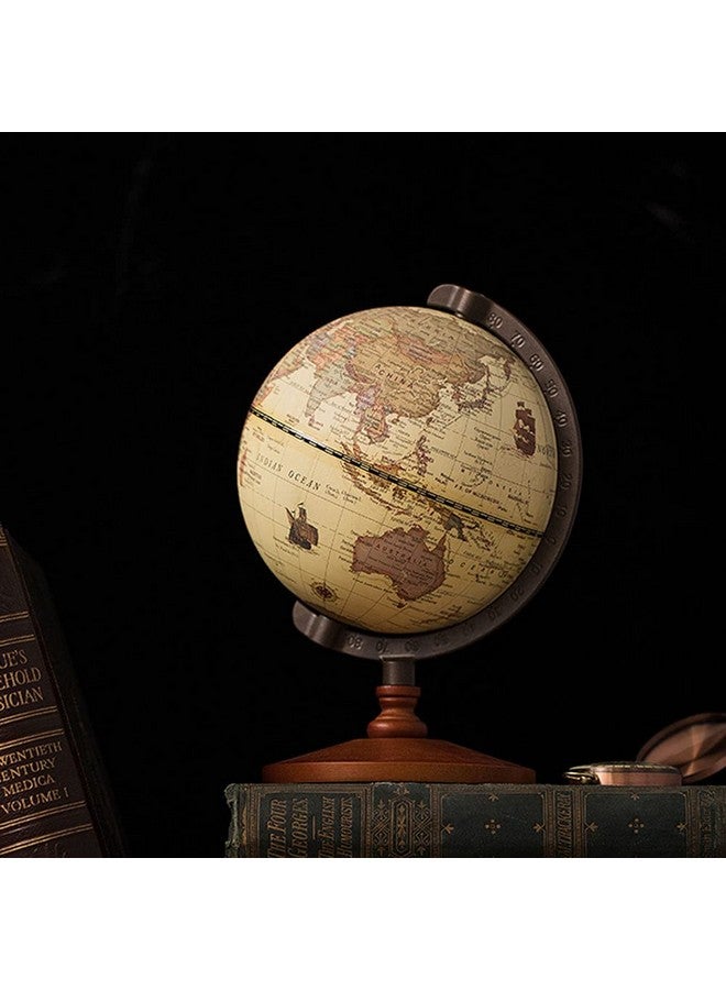 Calidaka Geographic Globes, Antique Globe With A Wood Base, Vintage Decorative Political Desktop World For School, Home, And Office, 8.7" X 5.5" - Image 5