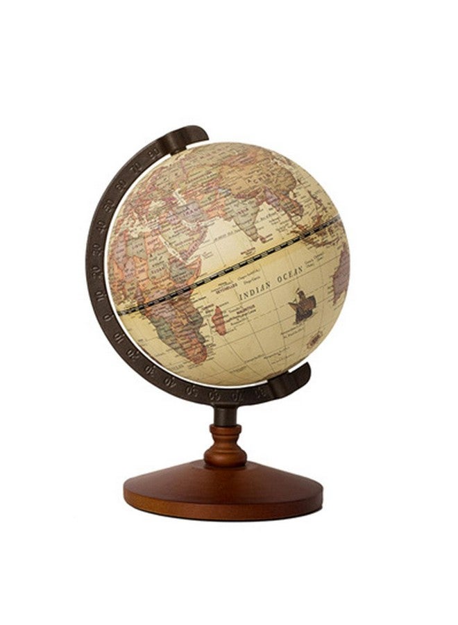 Calidaka Geographic Globes, Antique Globe With A Wood Base, Vintage Decorative Political Desktop World For School, Home, And Office, 8.7" X 5.5" - Image 1