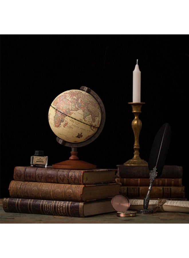 Calidaka Geographic Globes, Antique Globe With A Wood Base, Vintage Decorative Political Desktop World For School, Home, And Office, 8.7" X 5.5" - Image 4