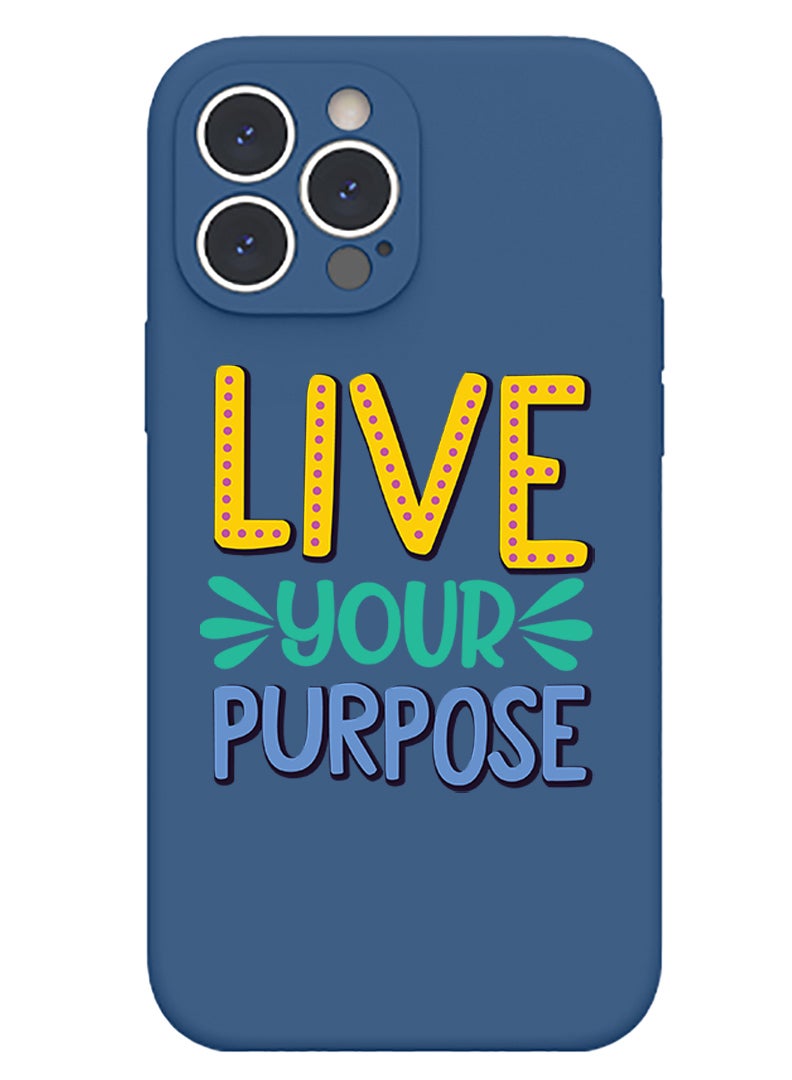 Theodor Protective Slim Fit Case Liquid Silicone Cover with Full Body Protection Anti-Scratch Shockproof Case For iPhone 15 Pro Max Blue  - Live - Image 1