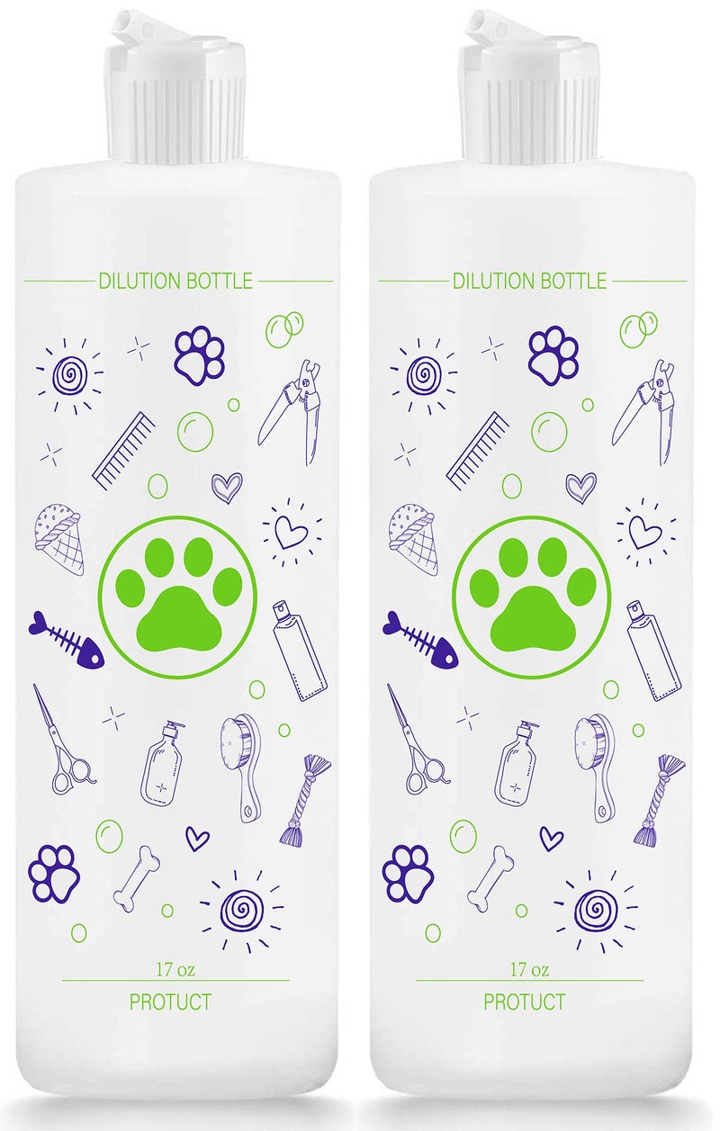 Pertul 2 Pack Pet Shampoo Dilution Bottles, Specialties Mixing Bottle for Concentrated Dog Shampoo and Conditioner Grooms (2) - Image 1