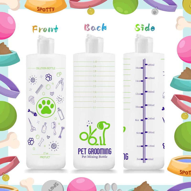 Pertul 2 Pack Pet Shampoo Dilution Bottles, Specialties Mixing Bottle for Concentrated Dog Shampoo and Conditioner Grooms (2) - Image 2