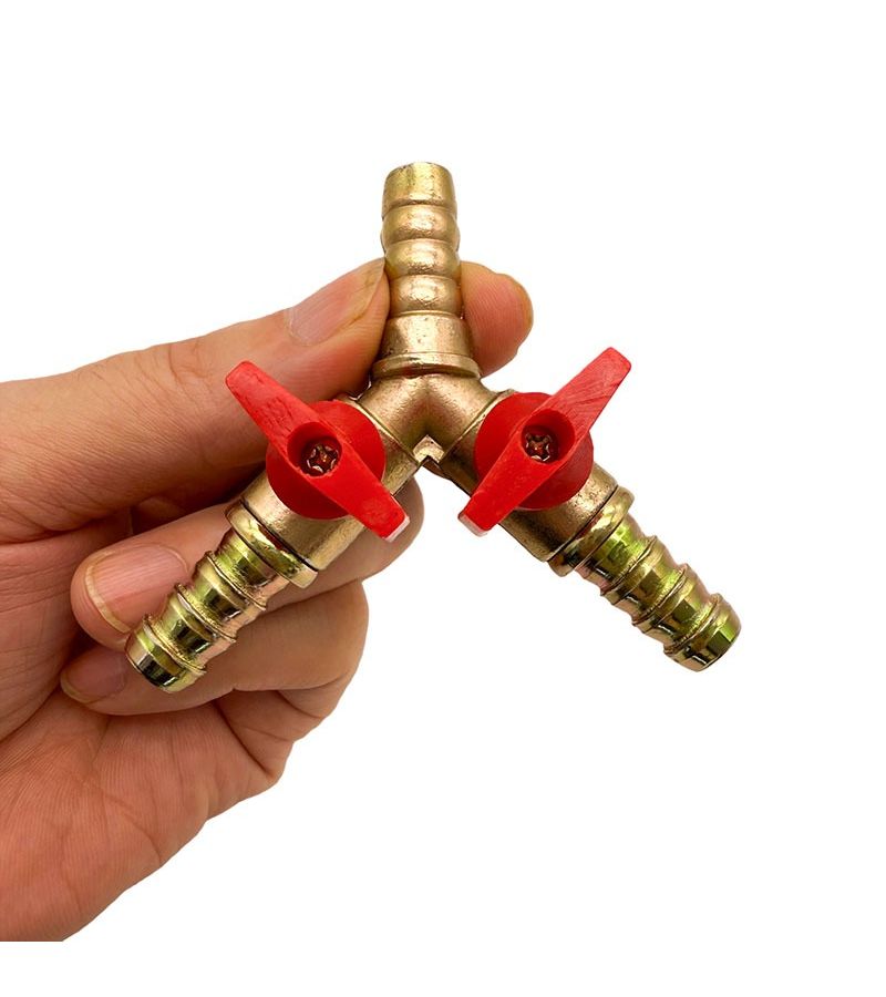 3 Way Y Ball Valve 3/8 Inch Hook Connector For Gas Oil Water Heavy Duty Metal - Image 1