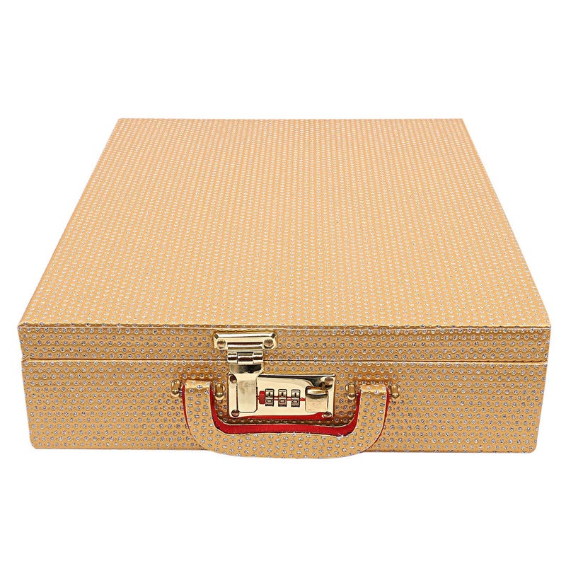 Kuber Industries صندوق تخزين الأساور الخشبي ذو الخمسة قضبان من كوبر إندستريز (ذهبي) - Image 2