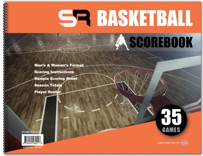 Score It Right Basketball Scorebook – 16-Player Men’s and Women’s Basketball Score Keeping Book – Basketball Game Score Book for Individual and Team Stats – 9.25 x 12-inch Hardcover Book - Image 1