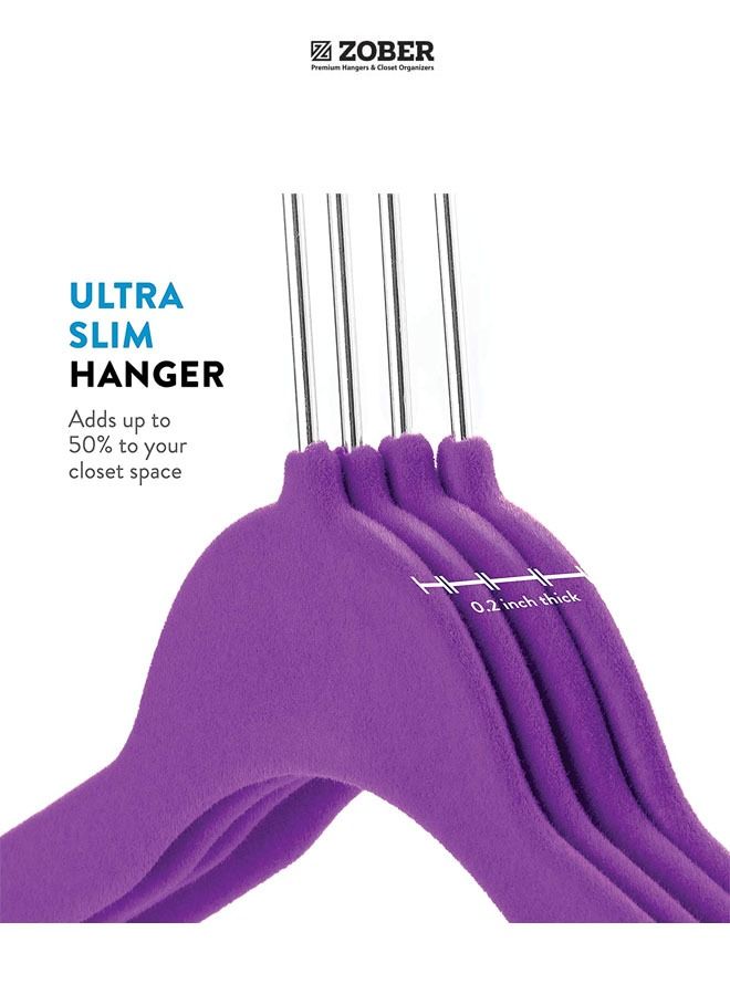 ZOBER Nonslip Velvet Hangers Shirt Hangers Ultrathin Space Saving - Image 3