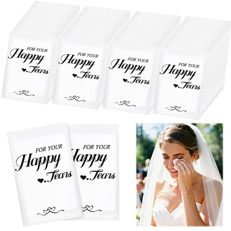 Ocmoiy Happy Tears Tissues (30-Pack) Wedding Tissues Packs for Guests Welcome Favor Bags, Bulk Individual Pocket Tissue Packs for Your Big Moments - Image 1