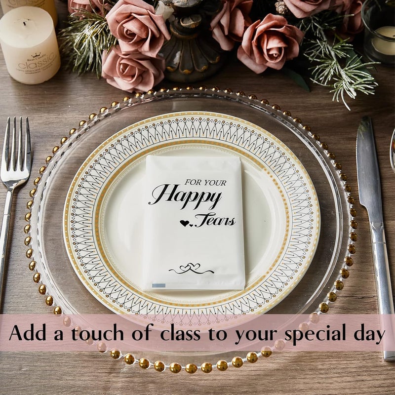 Ocmoiy Happy Tears Tissues (30-Pack) Wedding Tissues Packs for Guests Welcome Favor Bags, Bulk Individual Pocket Tissue Packs for Your Big Moments - Image 2