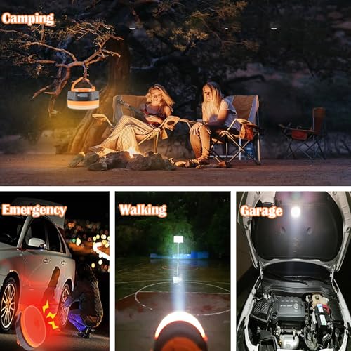 LIT-PaTH LED Camping Lantern, Rechargeable Light with Magnet Base, 2200 mAh, Survival Kit for Emergency, Hurricane, Outage, Medium Orange, 1 Pack - Image 5