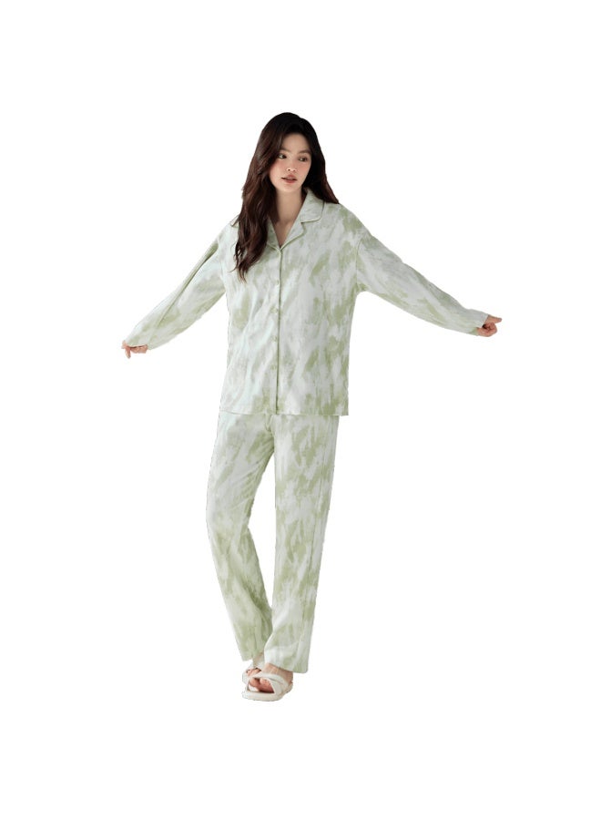 Your Sun Yiershuang Pure Cotton Padded Bra Women's Pajama Set Spring Autumn Cardigan Loose Fit Homewear Outerwear - Image 5
