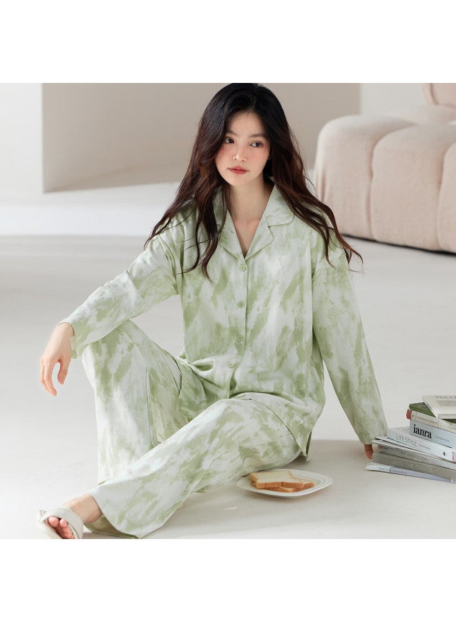 Your Sun Yiershuang Pure Cotton Padded Bra Women's Pajama Set Spring Autumn Cardigan Loose Fit Homewear Outerwear - Image 2