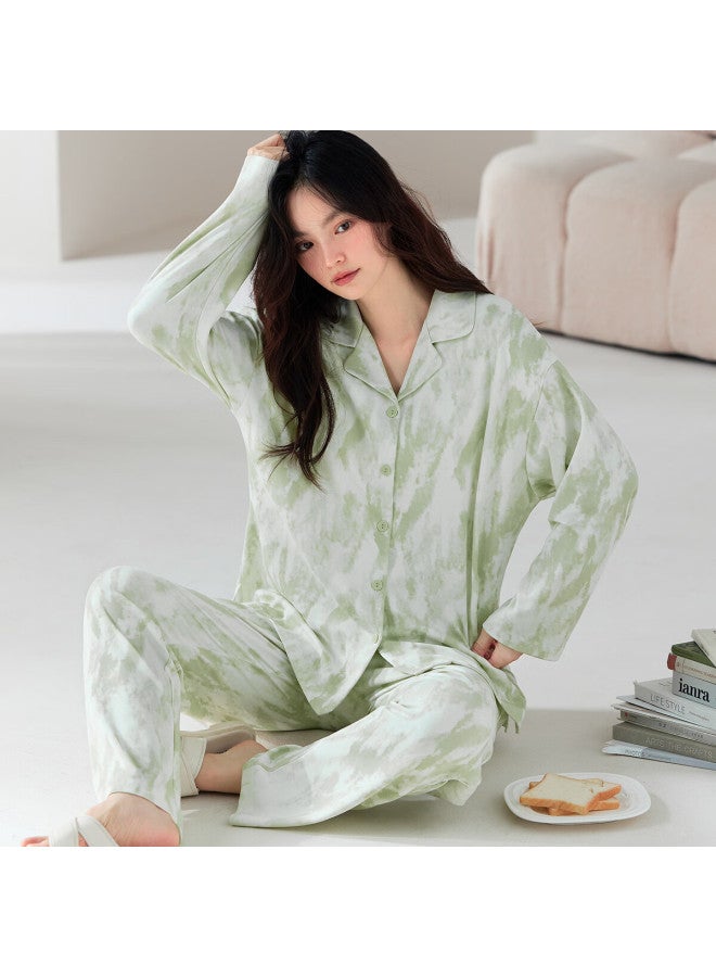 Your Sun Yiershuang Pure Cotton Padded Bra Women's Pajama Set Spring Autumn Cardigan Loose Fit Homewear Outerwear - Image 3