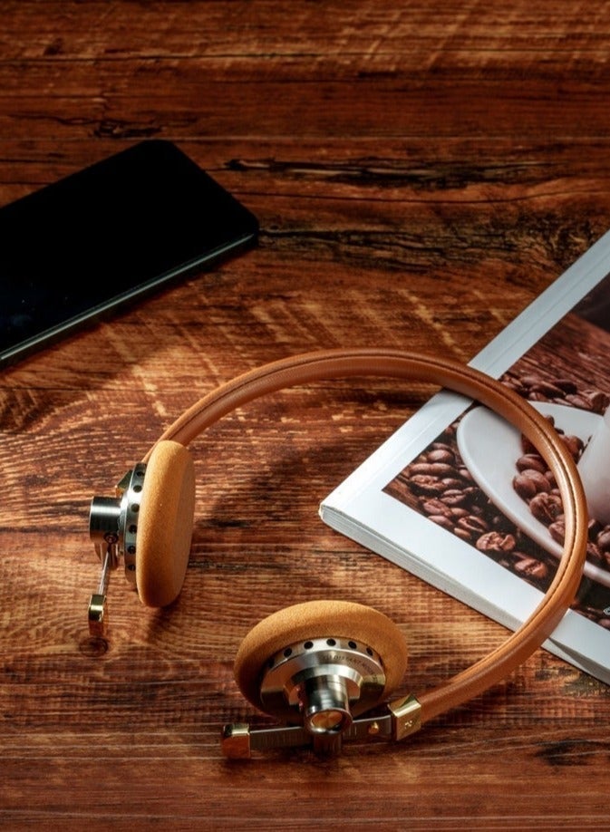 ROSESELSA Distant Mountain Wired On-Ear Headphones, Retro Open-Back HiFi Headset with 40mm Dynamic Driver, CNC Stainless Steel & Lambskin, MMCX Detachable Cable - Image 3