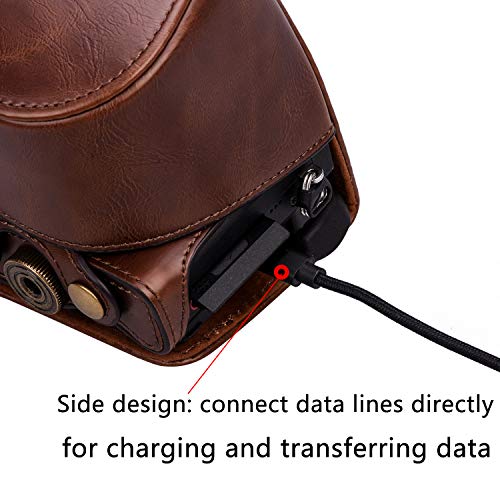 Hargedis XEVN for sony a6400 case,for sony a6300 case,Premium PU Full Body Leather Camera Case Bag for sony alpha a6300 a6000 a6100 a6400 Fit 16-50mm Lens with camera Shoulder Strap(Coffee) - Image 4
