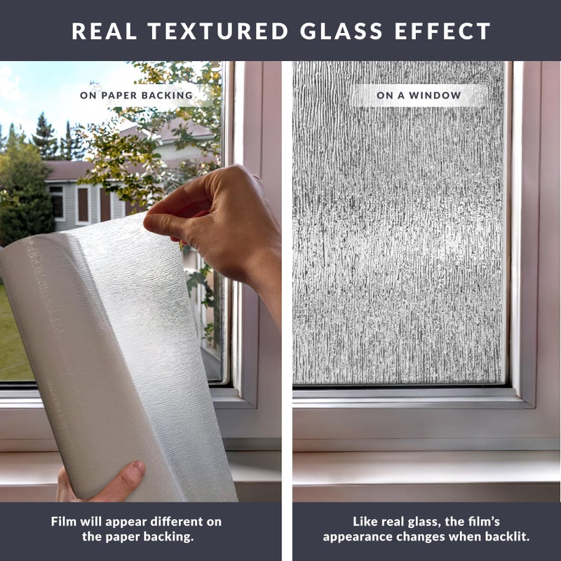 Artscape Rain 36 x 72 Inch Window Film, Made in USA â€“ Provides Decorative Privacy, Non-Adhesive, Textured Glass Pattern, UV Protection, Easy to Apply and Removable - Image 5