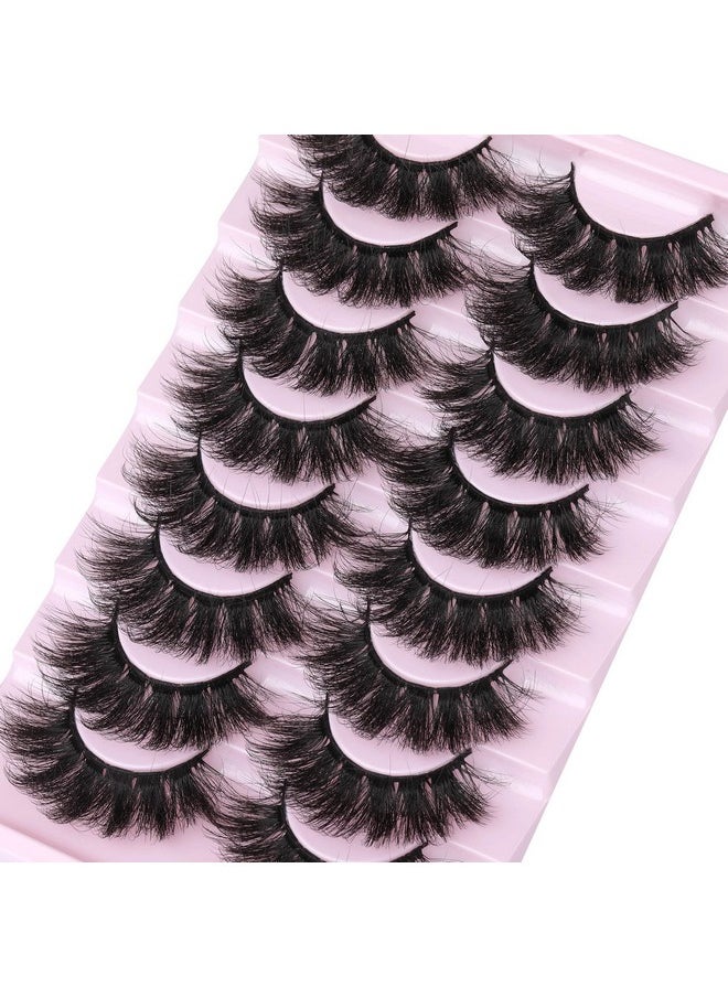 ALICROWN HAIR - False Eyelashes Thick 20Mm Lashes Mink Fluffy Volume 3D Fake Eyelashes Dramatic Full Long Faux Mink Eye Lashes Pack 8 Pairs Big Curly False Lash Alicrown - Image 1