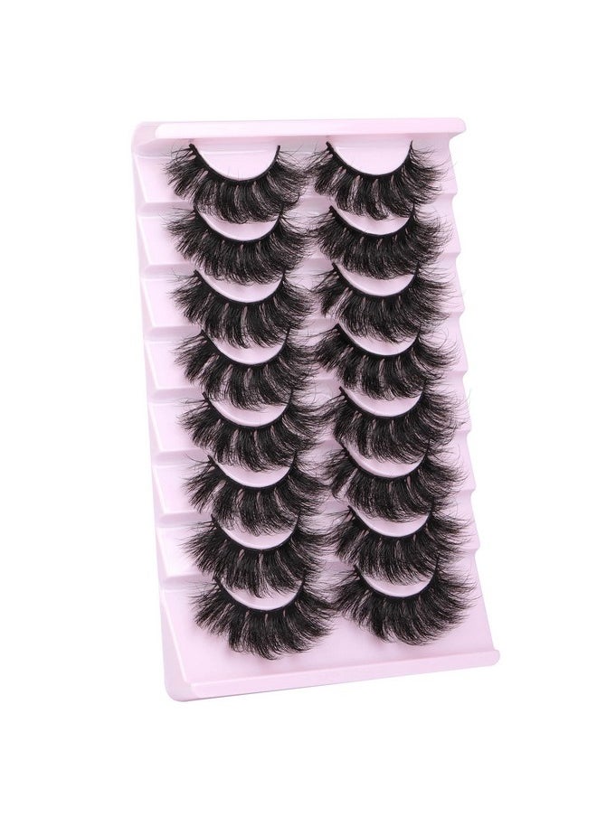 ALICROWN HAIR - False Eyelashes Thick 20Mm Lashes Mink Fluffy Volume 3D Fake Eyelashes Dramatic Full Long Faux Mink Eye Lashes Pack 8 Pairs Big Curly False Lash Alicrown - Image 1