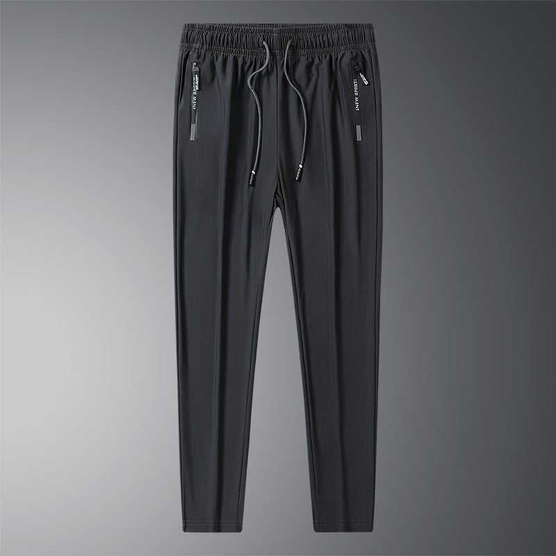 Summer Ice Silk Jogger Pants For Men And Women, High Elasticity Quick-Dry Casual Straight-Leg Wide-Leg - Image 4