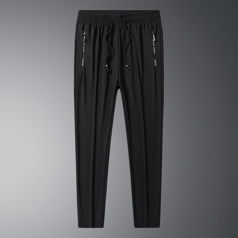 Summer Ice Silk Jogger Pants For Men And Women, High Elasticity Quick-Dry Casual Straight-Leg Wide-Leg - Image 3