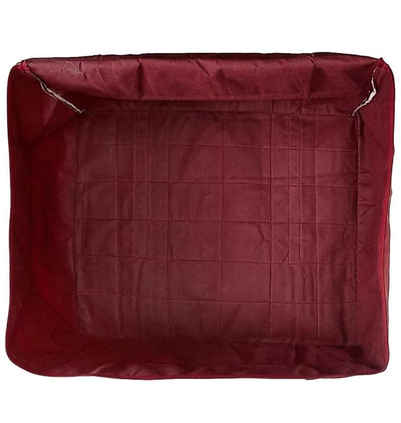 Miracle Moms Quilted Blanket Storage Bag With Zipper Premium Double bed Quilted Blanket Storage Bag Rajai Cover with Zipper Handles Garment Cover bag Waterproof Dustproof Maroon - Image 3