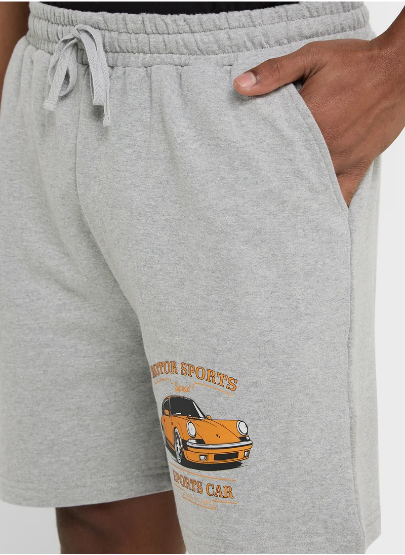 Seventy Five Graphic Drawstring Shorts