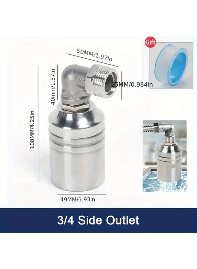 304 Stainless Steel Automatic Water Float Valve 3 4 Inch Threads For Water Tanks Pools - Image 1