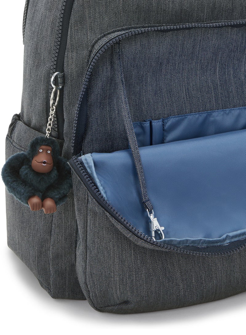 kipling Seoul Lap School Large Backpack with Separate Laptop Compartment Marine Navy - Image 2