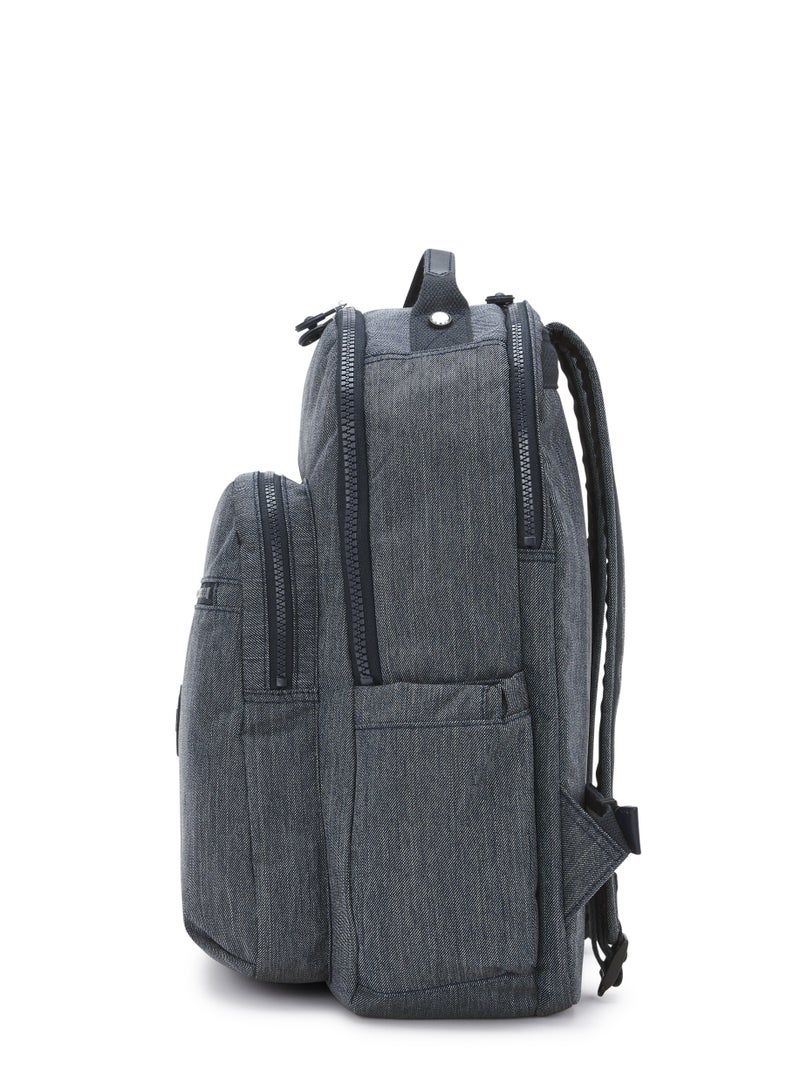 kipling Seoul Lap School Large Backpack with Separate Laptop Compartment Marine Navy - Image 3
