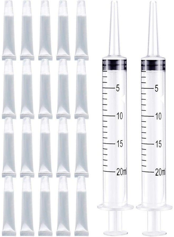 AKIRO 20Pcs Empty Refillable 10ml Mini Clear Lip Gloss Balm Cosmetic Containers With Syringe for DIY Lip Gloss - Image 1