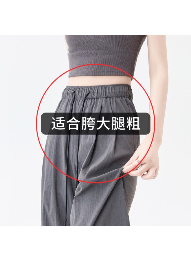 Hstyle Lightweight High-waisted Yamamoto Wide-leg Pants For Women - 2025 Summer Collection, Lazy Chic Style, Versatile Slimming Hip-covering Casual Trousers - Image 2