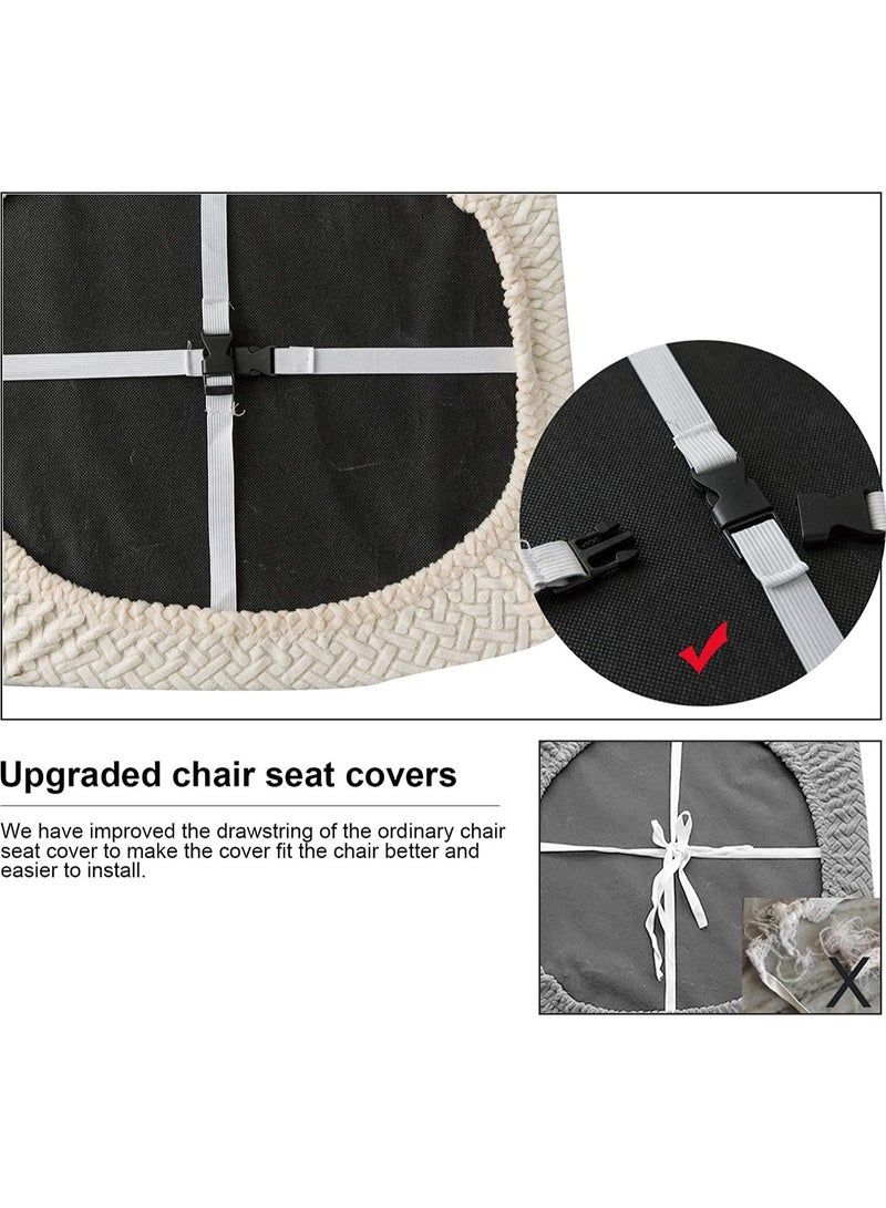 Jinzio Waterproof Chair Seat Covers Set of 6 for Dining Room, Stretch Removable Washable Dining Chair Seat Slipcovers for Home, Restaurant, Banquet,Kitchen Chair Seat Cushion Protector - Image 3
