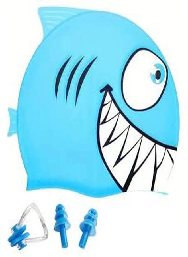 GUSTAVE® Kid Cute Silicone Swim Cap for All Head Shape, Cartoon Swimming Training Cap for Kids,Comfortable Swimming Cap Ideal - Image 1