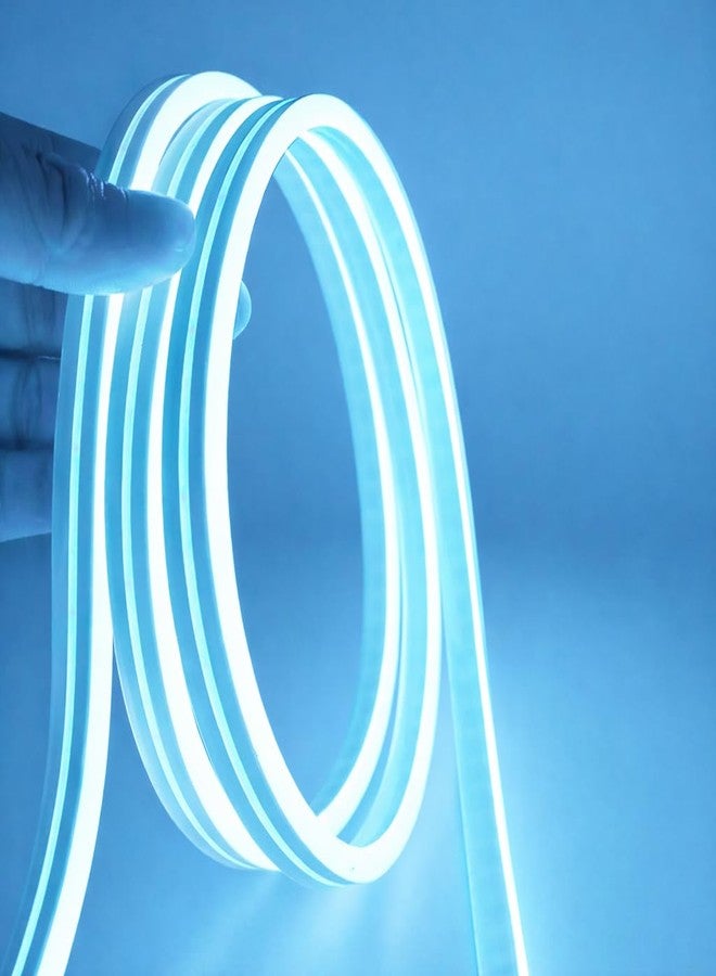 BUDWILL Neon Lights, 5 Metres LED Strip Lights with 12V Adapter, Waterproof IP65, Silicone Flexible Rope Light for Home Décor | Led Strip Lights | Neon Lights | String Lights (Ice- Blue) - Image 1