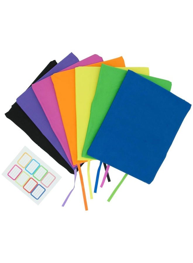 KICNIC KIMCOME Jumbo Book Covers 8 Pack, Stretchable Book Sox Suitable for Most Hardcover Books, Up to 9.5"x14" Durable and Washable, Reusable Protective Textbook Covers with Label Sticker - Image 1