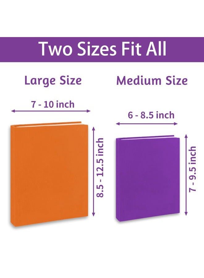 KICNIC KIMCOME Jumbo Book Covers 8 Pack, Stretchable Book Sox Suitable for Most Hardcover Books, Up to 9.5"x14" Durable and Washable, Reusable Protective Textbook Covers with Label Sticker - Image 2